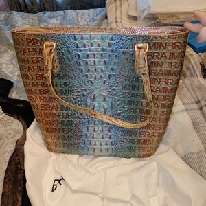 Brahmin Multicolor Embossed Tote Bag